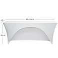 thumbnail image 4 of Your Chair Covers - Spandex 6 Ft x 18 Inches Open Back Rectangular Table Cover White for Wedding, Party, Birthday, Patio, etc., 4 of 7