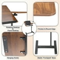 thumbnail image 4 of Magic Co Adjustable Height Retractable Side Table – 19–31in Height, MDF & Carbon Steel, Black, Modern Minimalist Design, 4 of 8