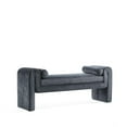 thumbnail image 6 of Pemberly Row Contemporary Bench with Solid Wood Frame in Black, 6 of 10