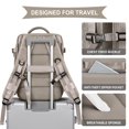 thumbnail image 4 of Mochila de viaje WONHOX Carry on para mujer y hombre, gris y marrón, 4 of 8