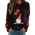 thumbnail image 2 of Bjutir Valentines Day Women Tops Womens Fashion O Neck Sweatshirt Round Neck Fit Pullover Tops Long Sleeve Workout Shirts Loose Blouse, 2 of 5