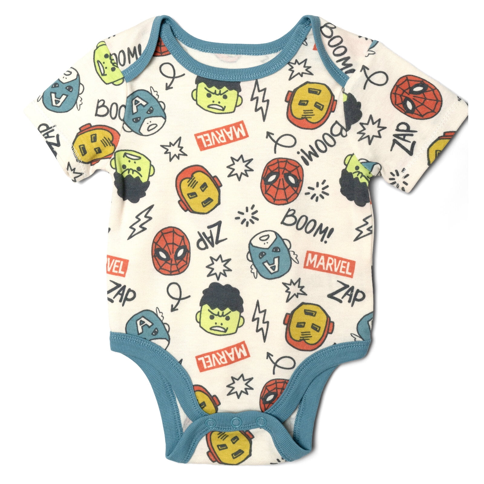 Marvel Avengers Spider-Man Iron Man Captain America 5 Pack Bodysuits Newborn to Infant