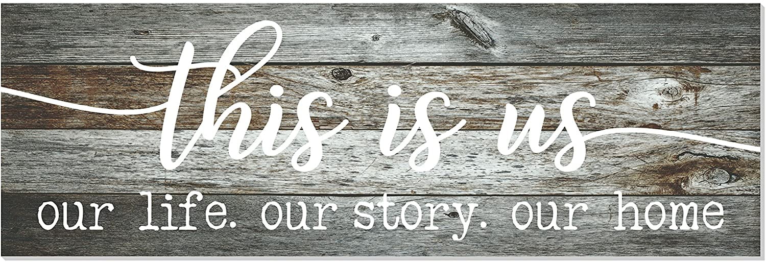 This Is Us Rustic Wood Wall Sign 6x18 (Gray Unframed)