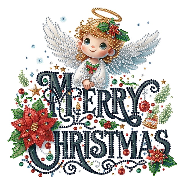 Kit Con Forma Especial Parcial 5D DIY Ángel Navidad 30x30cm