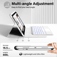 thumbnail image 5 of Kenke for iPad (A16) 11th/10th Gen 11/10.9 inch 2025/2020 case with Keyboard, Round Key, 7 Color Backlit, Multi-Touch Trackpad, Detachable Wireless Keyboard, Folio Cover with Pencil Holder, Grey, 5 of 10