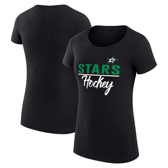 Women's G-III 4Her by Carl Banks Black Dallas Stars Super-Slim Fit Lightweight Team Sport T-Shirt