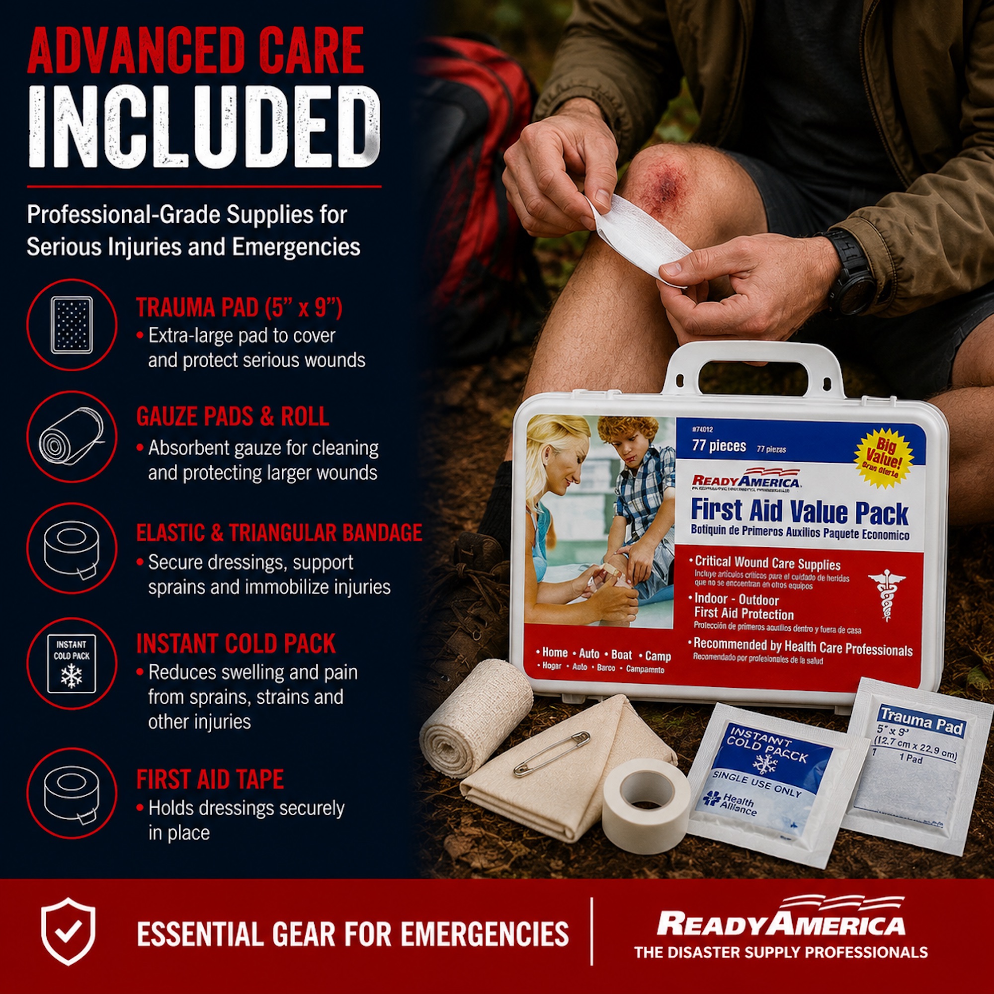 Ready America 77-Piece First Aid Kit Value Pack photo 4