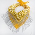 thumbnail image 4 of Bandana con flecos plateados, turbante, pañuelo para la cabeza, Bandana de fiesta para aniversario, 4 of 4