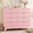 thumbnail image 4 of FANRAL 8 Drawers Dresser Fluted Dresser for Bedroom,Wooden Chest of Drawers Modern Dresser for Closet,Pink Dresser, 4 of 7