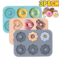 3 Pack Silicone Donut Pan for Baking Donut Maker, Silicone Pancake Mold Non-stick Doughnut Pan Muffin Cupcake Bagel Making Tray