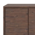 thumbnail image 4 of Simpli Home Lowry 66 inch Wide Solid Acacia Wood Modern Industrial Large 4 Door Sideboard Buffet in Distressed Charcoal Brown, 4 of 11