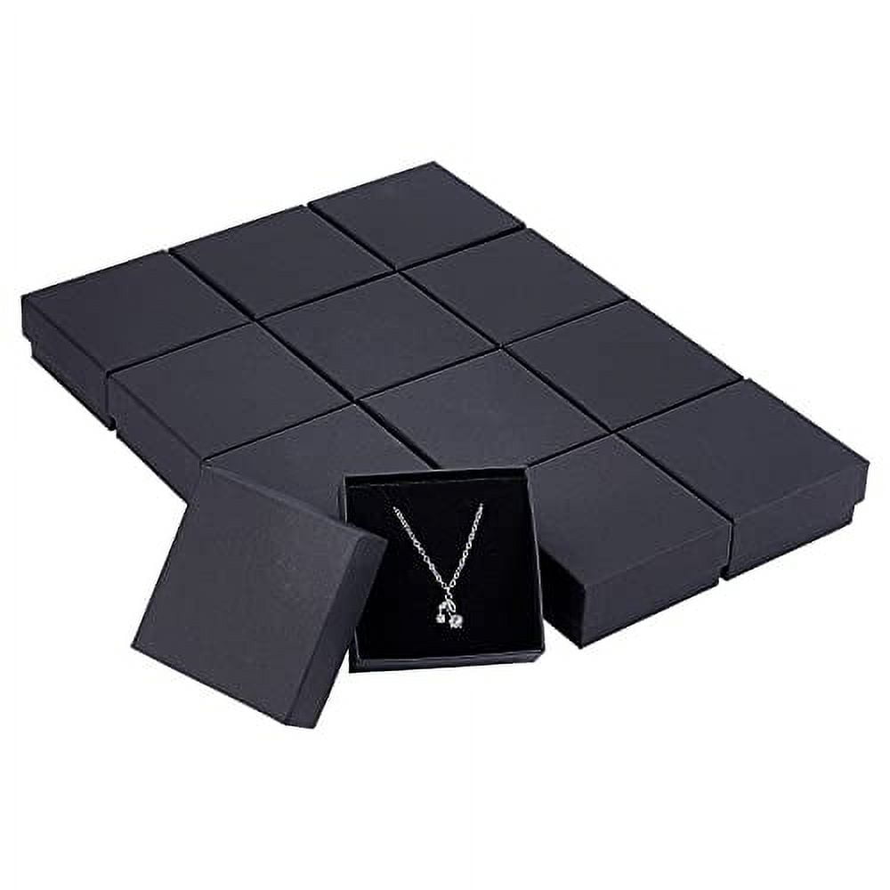 24 Pack Diamond Pattern Cardboard Jewelry Boxes 3x2x1inch White Earring  Necklace Kraft Gift Boxes with Velvet 