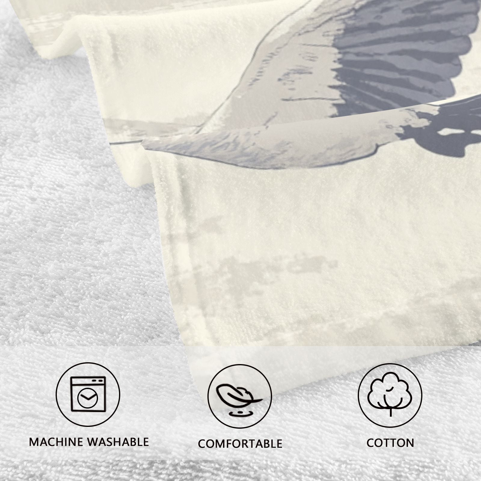 Flying Geese Hand Towels Cotton Bath Towels Large Face Towels Absorbent for Bathroom 2 Packs