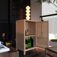 thumbnail image 3 of Miekor Furniture Bathroom Bamboo Storage Cabinet, Freestanding Floor Cabinet with Door and Shelf for Bathroom, Living Room, Bedroom, Hallway, Kitchen 87087, 3 of 8