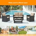 thumbnail image 3 of Sonerlic 4 Pcs Outdoor Furniture Sets with Armrests and Table, Patio Rattan Wicker Loveseats for Garden,Lawn Deck, Sand Brown, 3 of 9