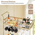thumbnail image 4 of Garderth Bar Cart,Home Bar Serving Cart For Home,Drink Cart,Rolling Beverage Cart,Mobile Kitchen Shelf,2-Tier Wine Cart,Microwave Cart On Wheels With Wine Rack And Glass Holder, 4 of 7