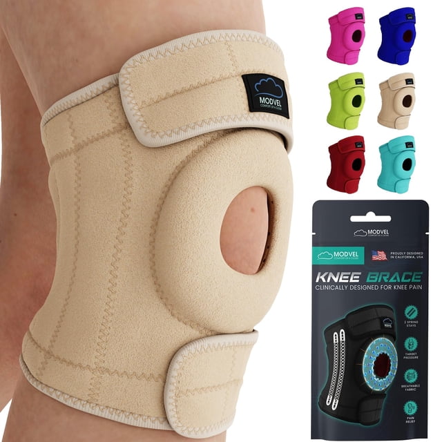 Rodillera Modvel ELITE para hombre y mujer: almohadillas de gel para rótula y estabilizadores laterales para recuperación de ligamentos cruzados anteriores (LCA), desgarros de menisco, artritis y lesi