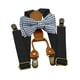 thumbnail image 4 of Tirantes y pajaritas para niños, tirantes de esmoquin, correas de hombro, forma metálica resistente Negro, 4 of 9