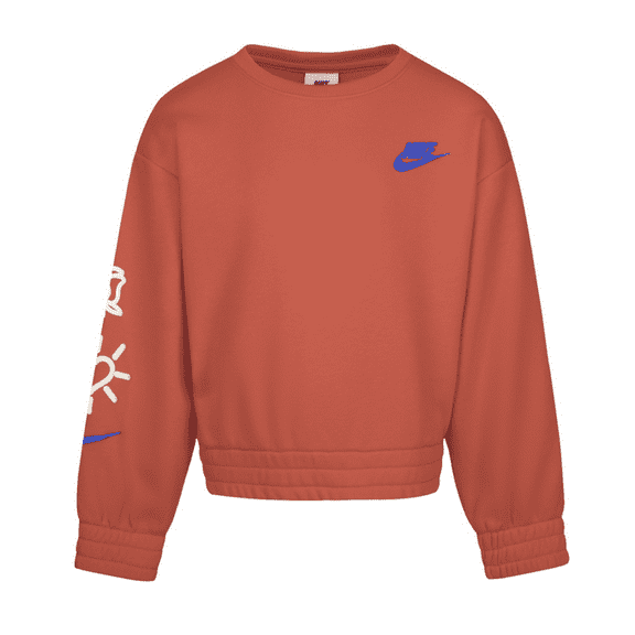 Nike Little Girls Xo Swoosh Crewneck Sweatshirt