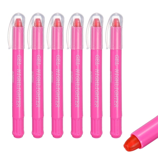 Resaltadores de Gel Rosa Fucsia, Paquete de 6 Resaltadores de Gel Sin Filtraciones