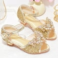 thumbnail image 6 of Akiihool Kids Party Shoes Heels Girls Mary Jane School Flower Wedding Uniform Party Shoes（Toddler/Little Kids/Big Kids） (Gold,3.5), 6 of 7