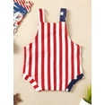 thumbnail image 3 of Bagilaanoe 4th of July Newborn Baby Boys Girl Rompers Stars Stripes Print Sleeveless Bodysuit 3M 6M 12M 18M 24M Infant Summer Overalls Shorts for Independence Day, 3 of 9