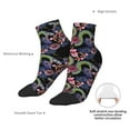 thumbnail image 6 of Rateoe Snake And Flower Pattern Quarter Crew Socks,Toe Seamed Ankle Socks,Cotton Cushioned Breathable Athletic Crew Sports Socks, 6 of 7