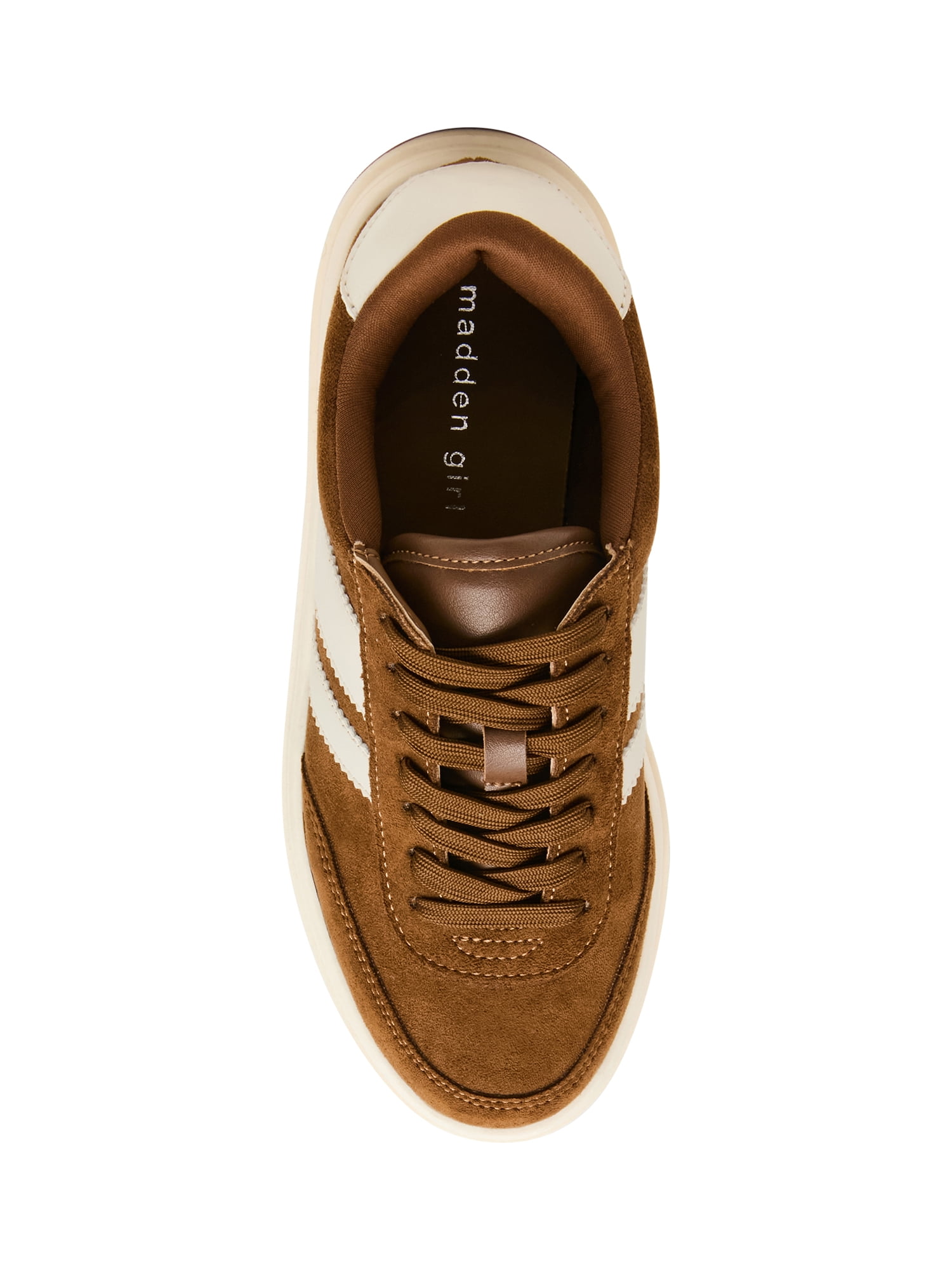 Madden Girl Women's Navida Lace-up Platform Sneaker with Stripes