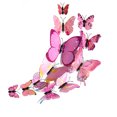 thumbnail image 4 of Advancent 12 unids/set Multicolor doble capa 3D mariposas pegatinas de pared decoración de pared de habitación PVC mariposas pegatinas de Decoración del hogar Rosado rojo, 4 of 6