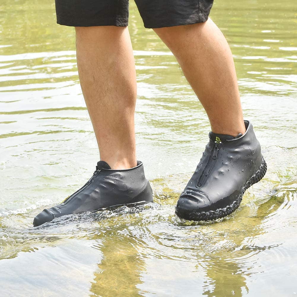 Surchaussures Imperméables En Silicone - 2 Paires - Antidérapantes Pour Pluie Et Neige - Taille L