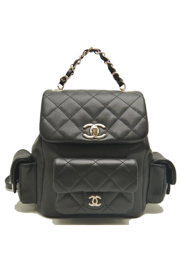 Pre-Owned CHANEL Small Matelasse Backpack AS4399, Caviar Leather, Black, Women's, 253590