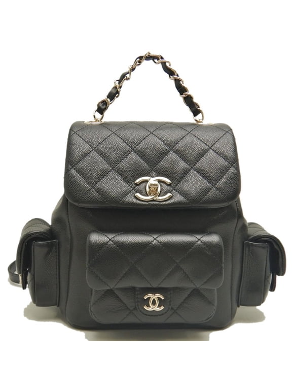 Pre-Owned CHANEL Small Matelasse Backpack AS4399, Caviar Leather, Black, Women's, 253590