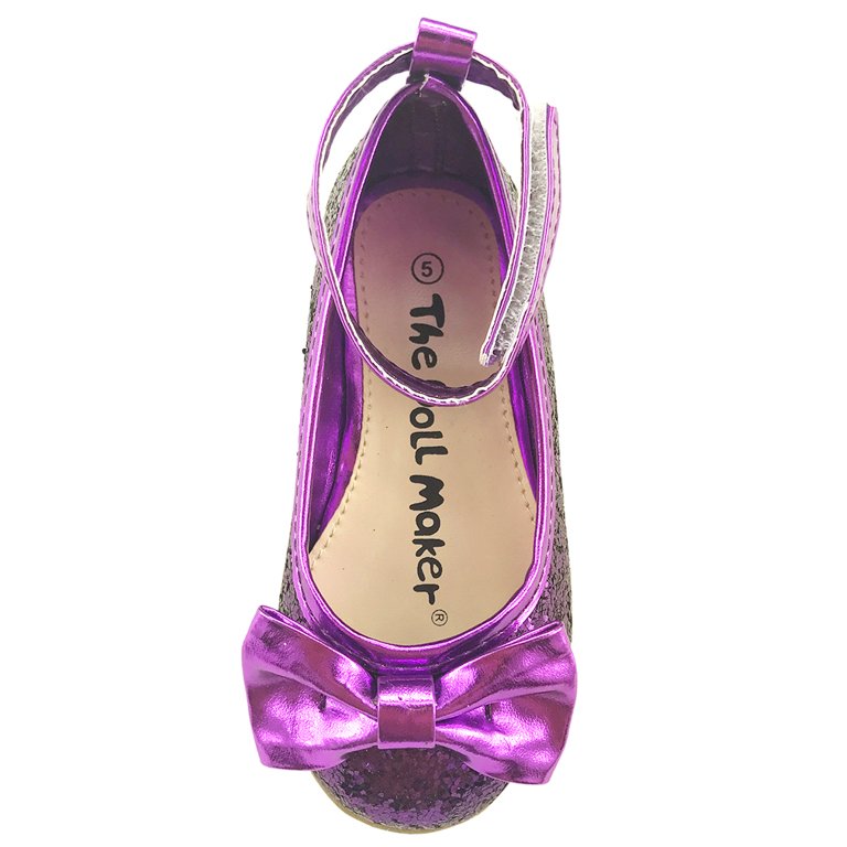 The Doll Maker Metallic Glitter Strap Flat Shoes-TD173046-5