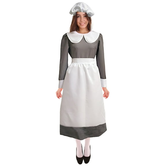 HPO Adult Women's Maid Costume | Grey and White Cosplay Costume