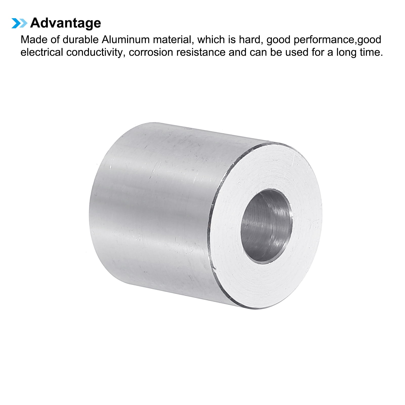 M8 Aluminum Spacers, 6 Pcs Metal Spacers Aluminum 8.5mm ID x 20mm OD x 25mm L Aluminum Spacer Screw Standoff Round for 5/16 or M8 Screw Bolts