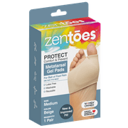 ZenToes Fabric Metatarsal Sleeve with Gel Cushion for Ball of Foot Pain Relief - 1 Pair - Beige