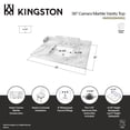 thumbnail image 4 of Kingston Brass KMS3622M38SQ Pemberton 36-Inch Carrara Marble Vanity Sink Top (8" Faucet Drillings) in Carrara White, 4 of 6