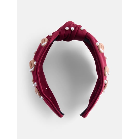 Way To Celebrate Women's Embellished Football Knot Headband, Brown