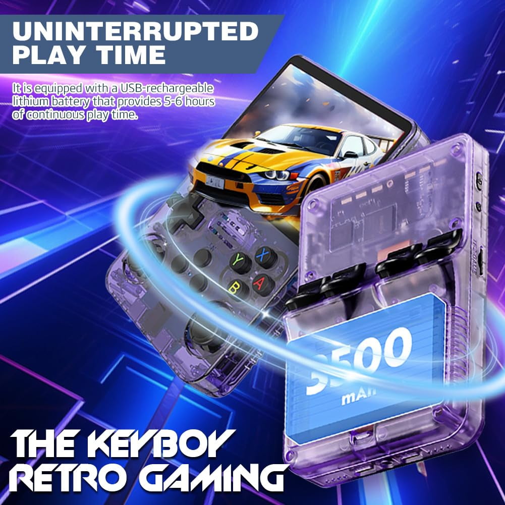 Portable Keyboy Handheld Gaming Device Featuring 3.5" HD IPS Display, Over 20,000 Games Included, TV Out Capable, Rechargeable, with Additional Controller