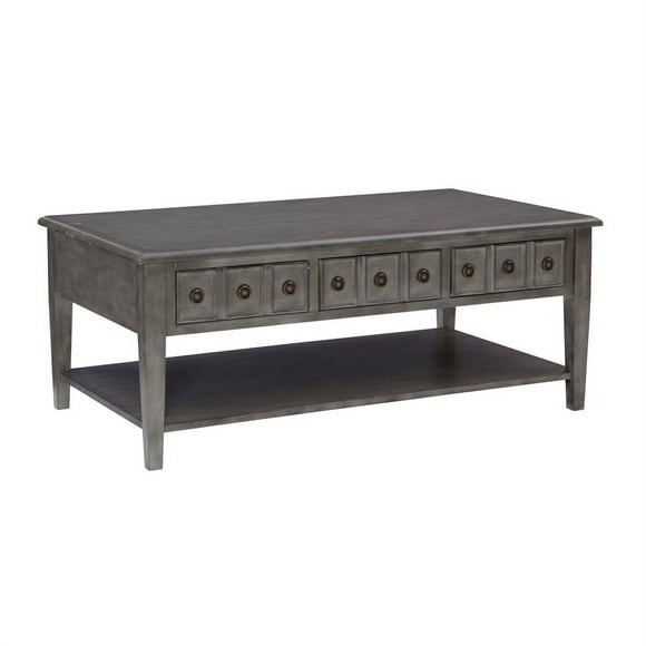 Linon Sadie Wood Coffee Table with Storage in Gray