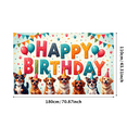 thumbnail image 3 of Colorful Theme Happy Birthday Banner Dog Celebration Polyester Material for Kids Party Indoor Decoration Photo Shoot, 3 of 8