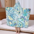 thumbnail image 5 of Blue Paisley and Floral Pattern Hooded Bath Towel，50"x30" for Ages 3 To 12 Kids, Quick Dry Lightweight Soft Microfiber Hood Beach Towel Cover Up for Kids, 5 of 7