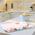 thumbnail image 6 of Christmas Tree Pink Dish Drying Mat for Kitchen Countertop 16x18 Winter Snowflake White Xmas Small Drying Mat Reusable Quick Dry Dish Sink Mats Easy Clean Decorative Essentials, 6 of 7