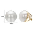 thumbnail image 3 of Yoursfs Large Pearl Clip on Earrings for Women Gold Plated White Pearl Earrings Non-Pierced Jewelry, 3 of 5