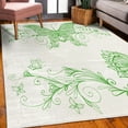 thumbnail image 3 of Spring Decorative Rug, Butterfly with Floral Mandala Pattern Bohemian Design with Butterfly Wings, Quality Carpet for Bedroom Dorm and Living Room, 6 Sizes, Shamrock Green, by Ambesonne, 3 of 4