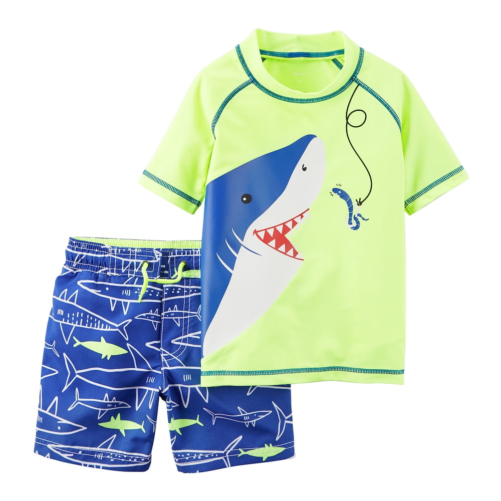 baby boy swim trunks and rash guard
