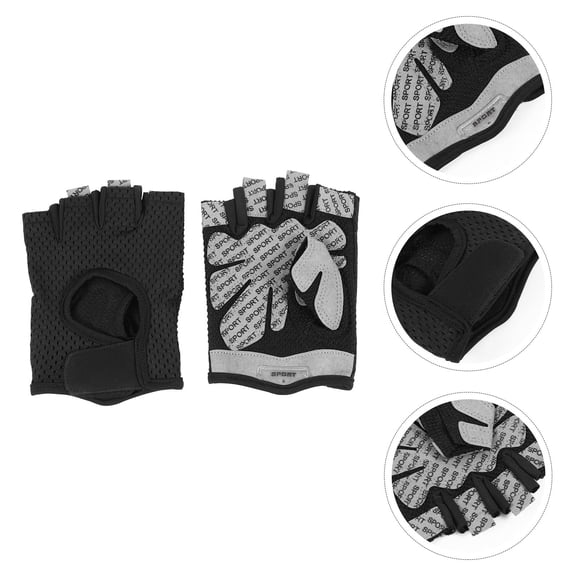HOOWIFFY Black Elastane Weightlifting Gloves 1 Pair Anti-Skid Grip for Indoor Gym and Fitness Training