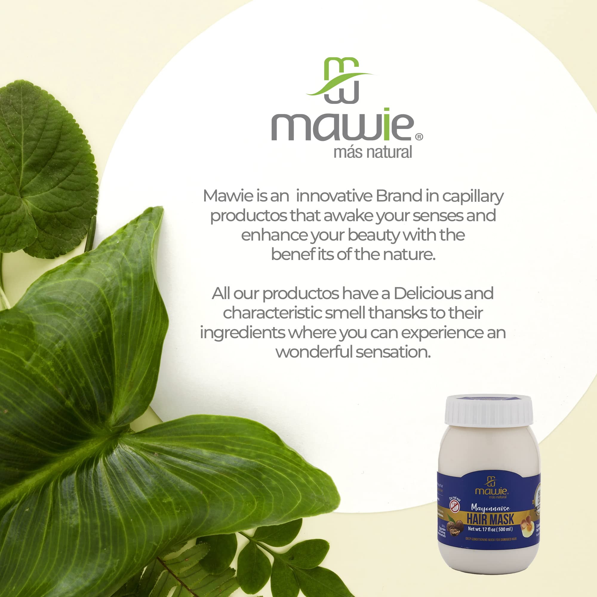 Mawie Mayonnaise Hair Mask for dry damage, adds shine, fortifies, nourishes processed hair 17 oz