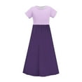 thumbnail image 6 of GERsome Girls Maxi Dress Short Sleeve Casual Holiday Dress with Pockets for 4-14 Years, 6 of 8