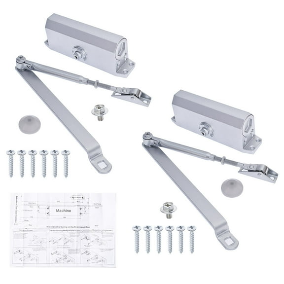 Commercial Door Closers, 45KG-65KG Force Dampping Door Closer for Home Hotels Guesthouses (2 Pack)